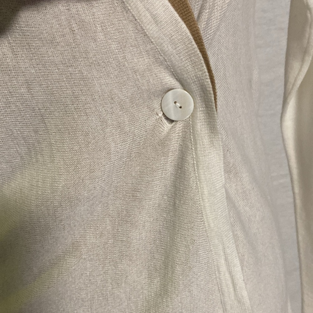 Soma Layered Knit Somerset Sweater Ivory/Camel Small NWT Cotton and Modal blend - Picture 3 of 7